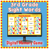 DIGITAL 3rd Grade Sight Word Memory Matching Card Game