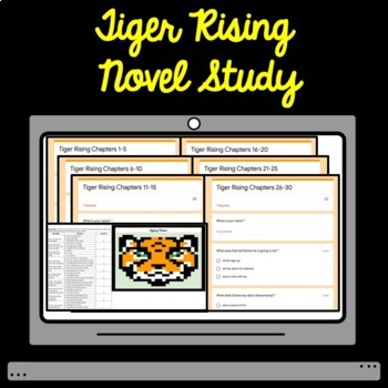 Preview of Digital Tiger Rising Novel Study Google Form Comprehension Bundle