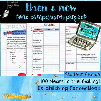 Preview of Digital Time Comparison Project: Then (1920s) & Now (2010s-2020s)
