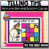 Digital Time to the Half Hour Spring Picture Reveal Boom Cards