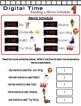 Preview of Digital Times - Reading a Movie Schedule (Life Skills)