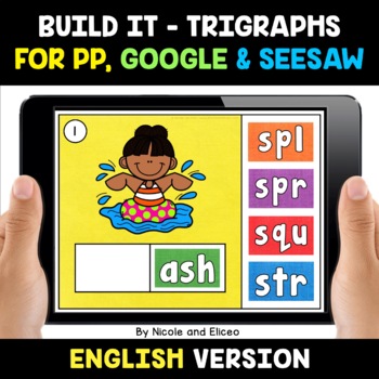 Preview of Digital Trigraphs Word Building Word Work Activity for Google and Seesaw