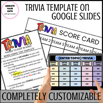 Preview of Digital Trivia Template | Editable Trivia Template | Middle School| High School