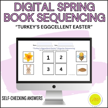 Preview of Digital"Turkey's Eggcellent Easter" Book Companion Sequencing, Narrative, Speech