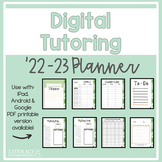 Digital Tutoring Planner Green iPad, tablet, Edit in Googl