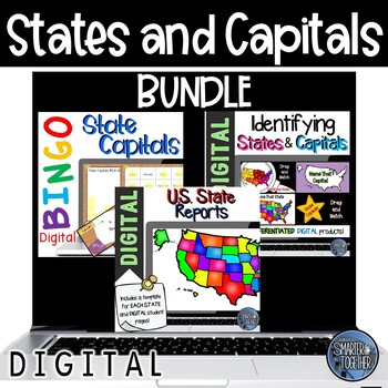 Preview of Digital U.S. States and Capitals Activity Bundle