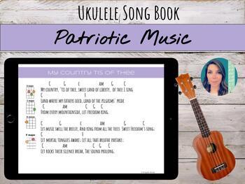 Preview of Digital Ukulele Song Book | 5 Patriotic Songs & Chords
