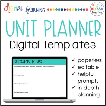 Preview of Digital Unit Plan Template