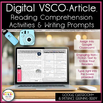 Preview of Digital VSCO Article & Reading Comprehension Activities | Distance Learning