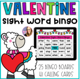 Digital Valentine Sight Word Bingo