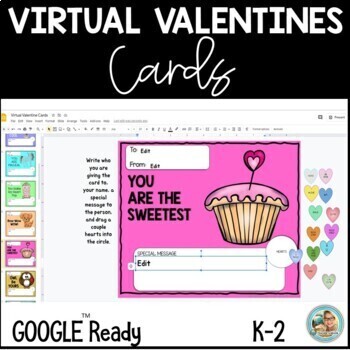 Preview of Digital Valentine's Day Cards | Virtual Exchange Google Slides