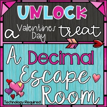 Preview of Digital Valentine's Day Escape Room- Math Decimal Review Activity