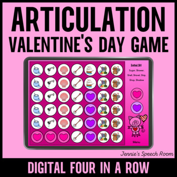 Preview of Digital Valentines Day Articulation Four In A Row Game