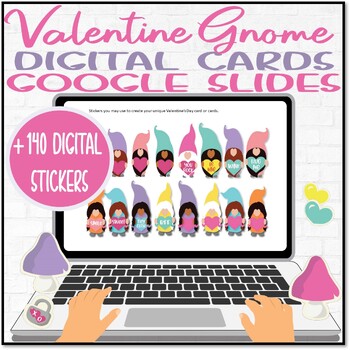 Preview of Digital Valentines Day Cards | Google Slides | Haiku or Notes | Valentine Gnomes