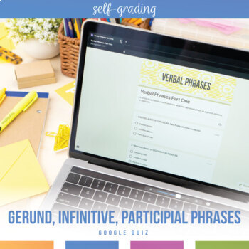Preview of Digital Verbal Phrases Gerund, Participial, Infinitive: Self-Grading Google Form