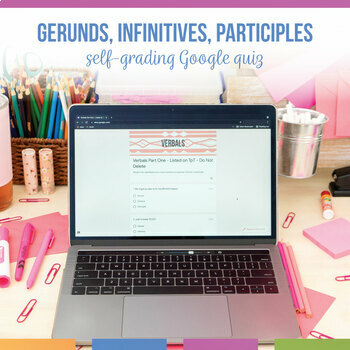 Preview of Digital Verbals Quiz | Gerund, Participle, Infinitive Self-Grading Quiz
