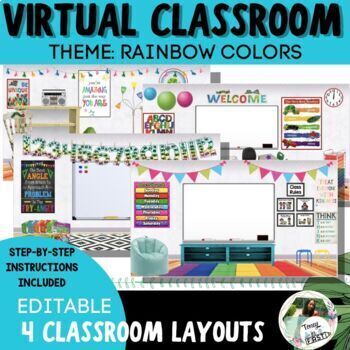 Preview of Digital Virtual Classroom to use with Google Classroom, ClassDojo, Seesaw