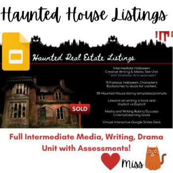 Preview of Digital Virtual Interactive Intermediate Haunted House for Sale Writing Unit