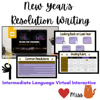 Preview of Digital Virtual Interactive Intermediate New Year's Resolution Writing