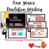 Digital Virtual Interactive Primary New Year's Resolution Writing
