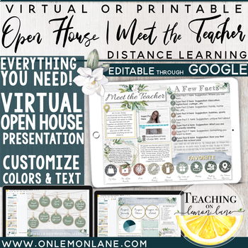 Preview of Digital Virtual Meet the Teacher Virtual Open House Google Classroom Distance