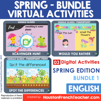Preview of Digital Virtual SPRING Games | Google Slides Zoom Activities | Fun Friday BUNDLE