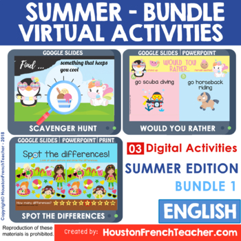 Preview of Digital Virtual SUMMER END OF THE YEAR Games | Google Slides Fun Friday BUNDLE