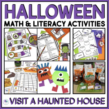 Preview of Halloween Math And Literacy Centers | Halloween Party Activities First Grade