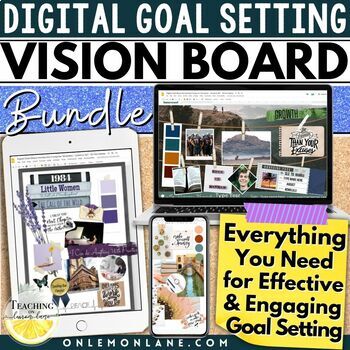 Preview of Vision Boards Templates Project New Years 2023 One Word Resolutions Goal Setting