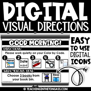 Preview of Digital Resources Visual Direction Cards Classroom Slides