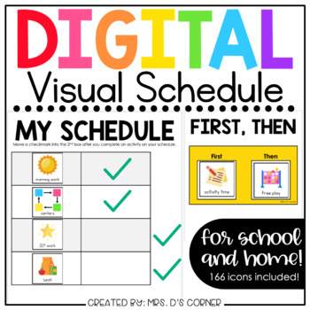 Preview of Digital Visual Schedule for School and Home [150+ icons] | Distance Learning
