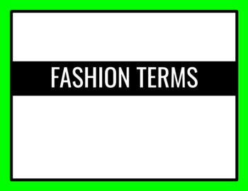 Preview of Digital Vocab - Fashion Terms - Editable!