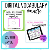 Digital Vocabulary Activities- Graphic Organizers & Choice Board
