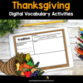 Digital Vocabulary Activities - Thanksgiving Differentiate