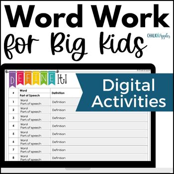 Preview of Digital Vocabulary Activities & Vocabulary Graphic Organizers Word Work Centers