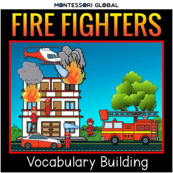 Preview of Digital Vocabulary Activity | Firefighting Boom Cards™ + Printable 3 Part Cards