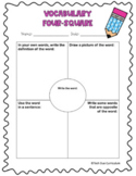 Digital Vocabulary Four Square