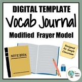 Digital Vocabulary Journal Template | Google Classroom | F