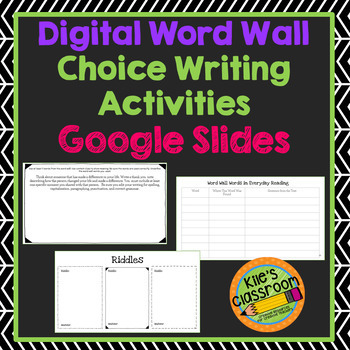 Preview of Digital Vocabulary Writing Activities - Student Choice - Google Slides