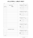 Digital Volleyball Lineup Sheet
