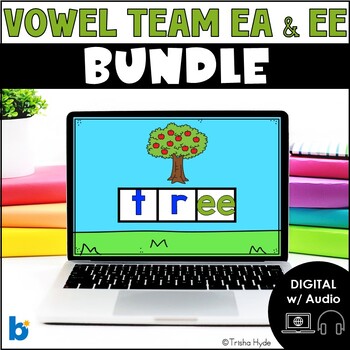 Preview of Vowel Team EE and EA | Bundle | Phonics | Boom Cards