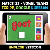 Digital Vowel Team Word Work for Google and Seesaw 2 - Dis