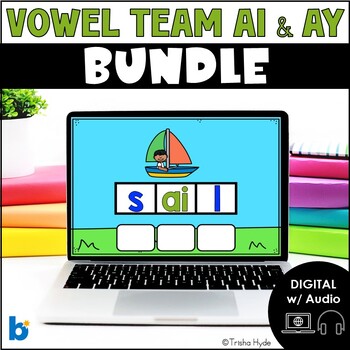 Preview of Vowel Team AI and AY | Bundle | Phonics | Boom Cards