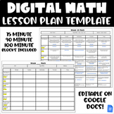 Digital WEEKLY Math Lesson Plan Template | Editable on Goo