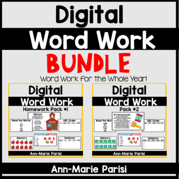 Preview of Digital WORD WORK BUNDLE Google Slides