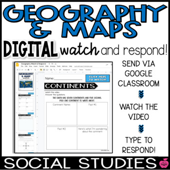 Preview of Geography and Maps | Digital Social Studies | Watch and Respond