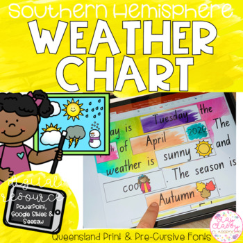 Preview of Digital Watercolour Date & Weather Chart - QUEENSLAND Fonts