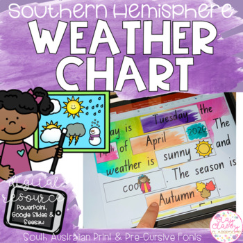 Preview of Digital Watercolour Date & Weather Chart - South Australian Fonts