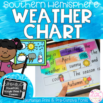 Preview of Digital Watercolour Date & Weather Chart - TASMANIAN Fonts