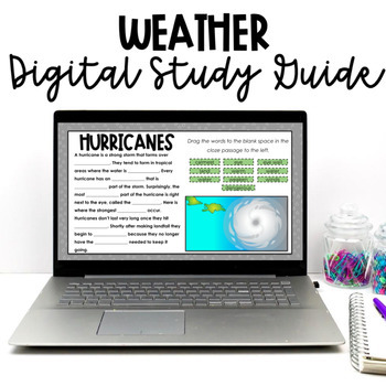 Preview of Digital Weather Study Guide - NC Standard 5.E. 1